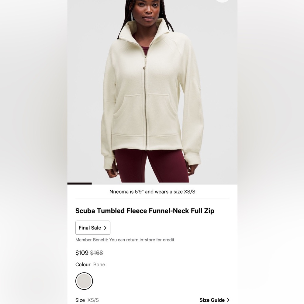 Lululemon Scuba fleece full zip